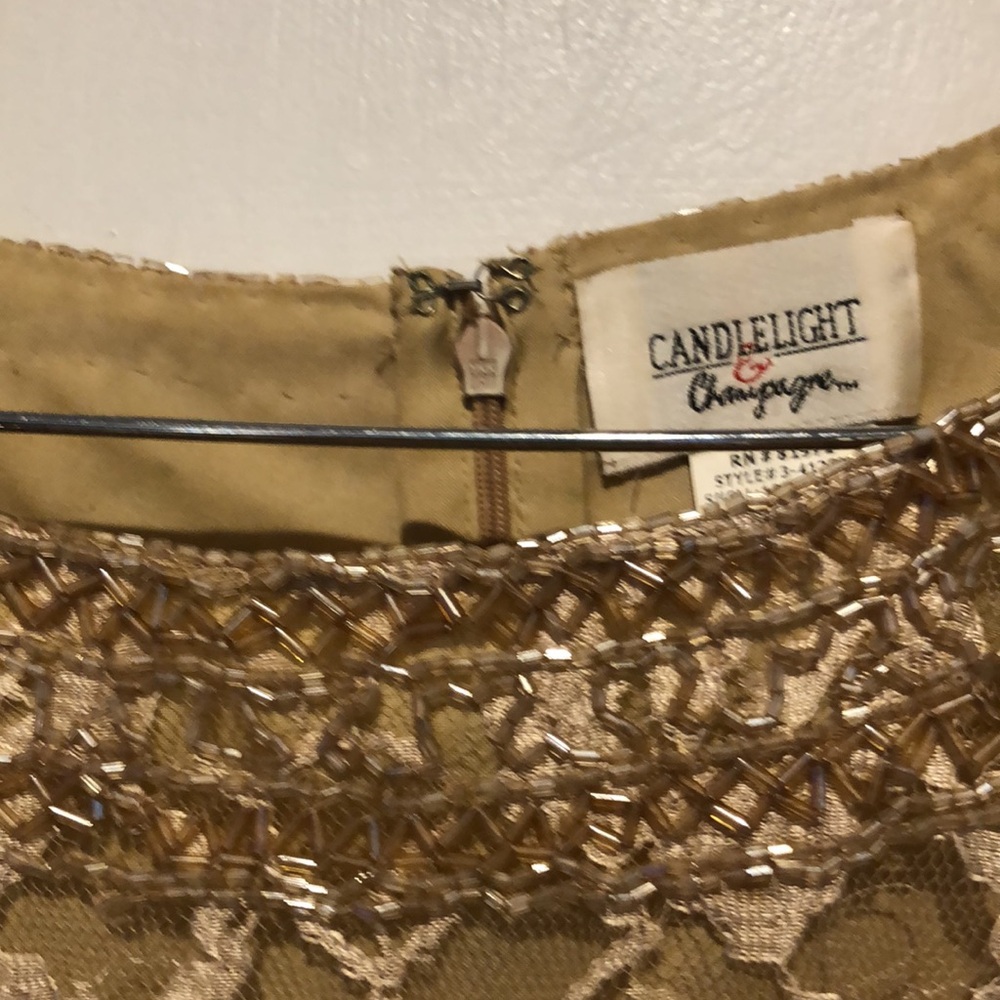 Candlelight Champagne Elegant Sequin Top and Pants Set 20W - Picture 4 of 10